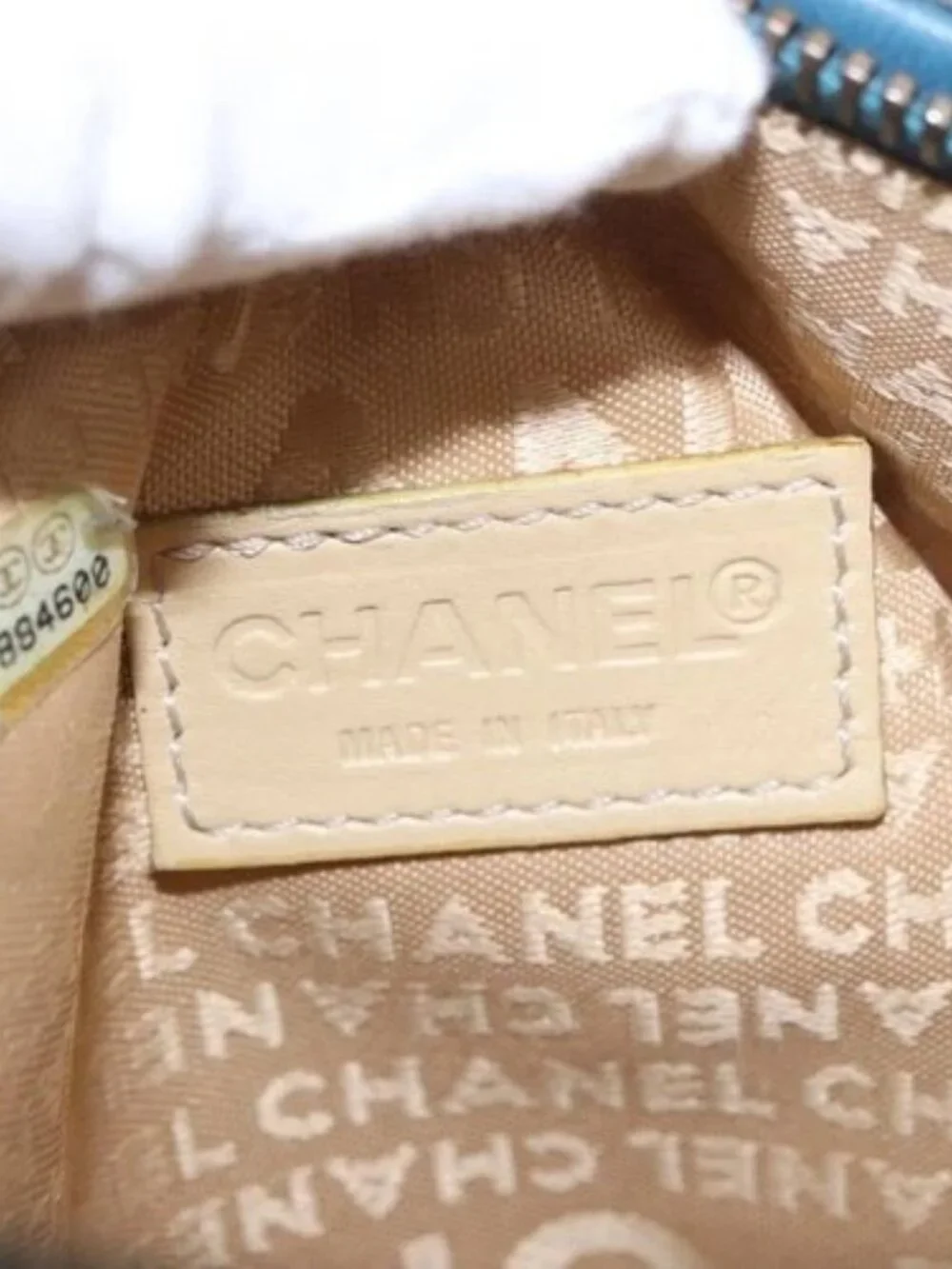 CHANEL Chain Shoulder Bag Lamb Skin Blue Gold CC Auth 185410SAM